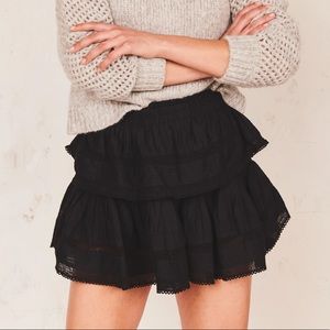 Loveshack fancy ruffl mini skirt
